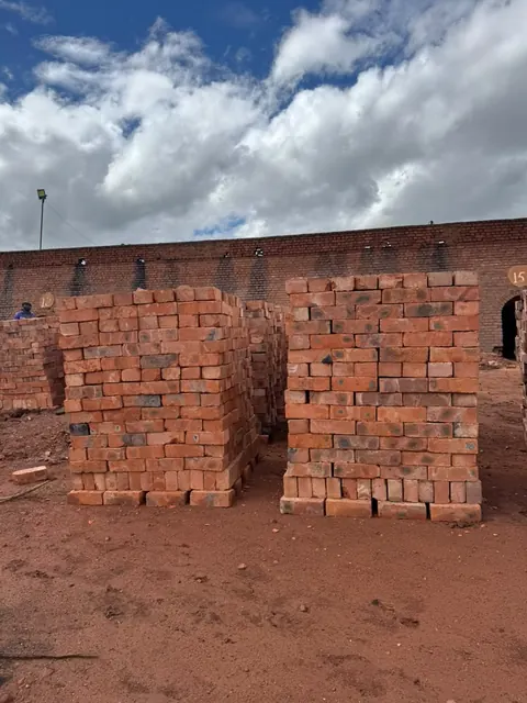 Brick stack in the Belvedere Road yard photographed in Harare